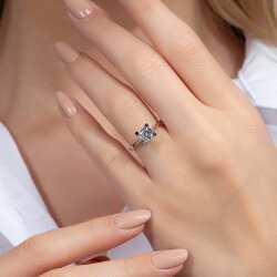 G Renk 0,90 Karat HRD Sertifikalı Tektaş Pırlanta Yüzük - 5