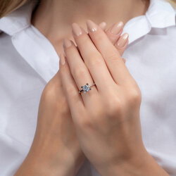 G Renk 1,00 Karat HRD Sertifikalı Tektaş Pırlanta Yüzük - 4