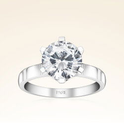  G Renk 2,50 Karat HRD Sertifikalı Tektaş Pırlanta Yüzük - 1