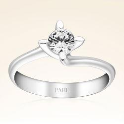 G Renk HRD Sertifikalı 0,40 Karat Tektaş Pırlanta Yüzük - 1