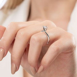 G Renk HRD Sertifikalı 0,40 Karat Tektaş Pırlanta Yüzük - 6