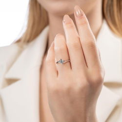 G Renk HRD Sertifikalı 0,40 Karat Tektaş Pırlanta Yüzük - 7