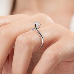 G Renk HRD Sertifikalı 0,40 Karat Tektaş Pırlanta Yüzük - 4