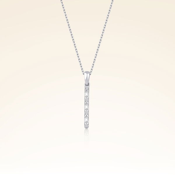 I Harf Pırlantalı Kolye - Pare Pırlanta