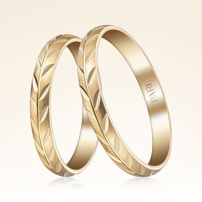 İnce Başak Çift Alyans - Pare Pırlanta