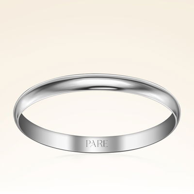 Klasik İnce Bombeli 2 mm Erkek Alyans - Pare Pırlanta