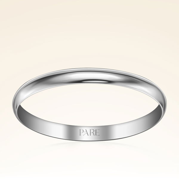 Klasik İnce Bombeli 2 mm Erkek Alyans - Pare Pırlanta