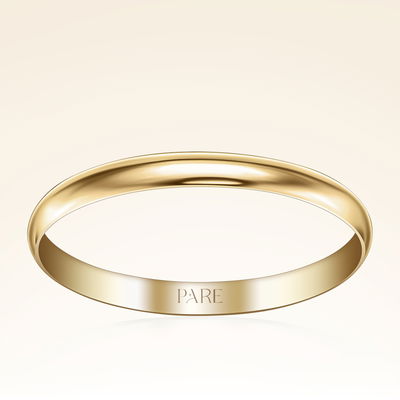 Klasik İnce Bombeli 2 mm Erkek Alyans - Pare Pırlanta