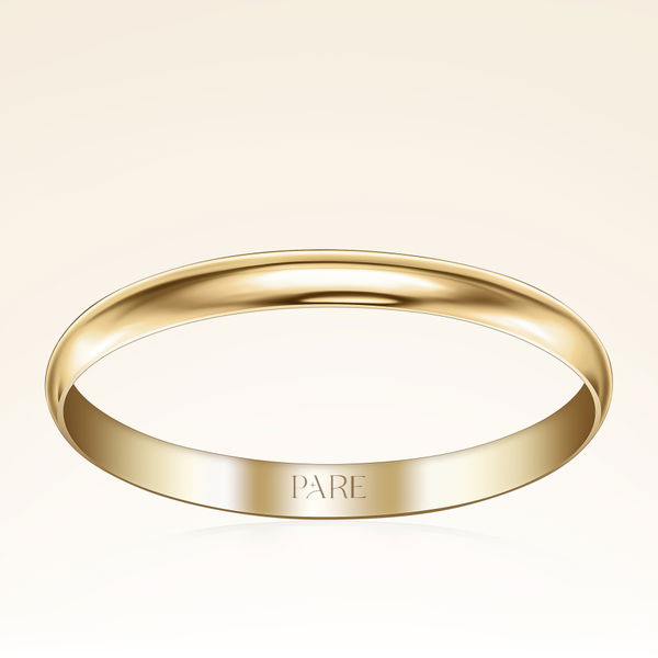 Klasik İnce Bombeli 2 mm Erkek Alyans - Pare Pırlanta