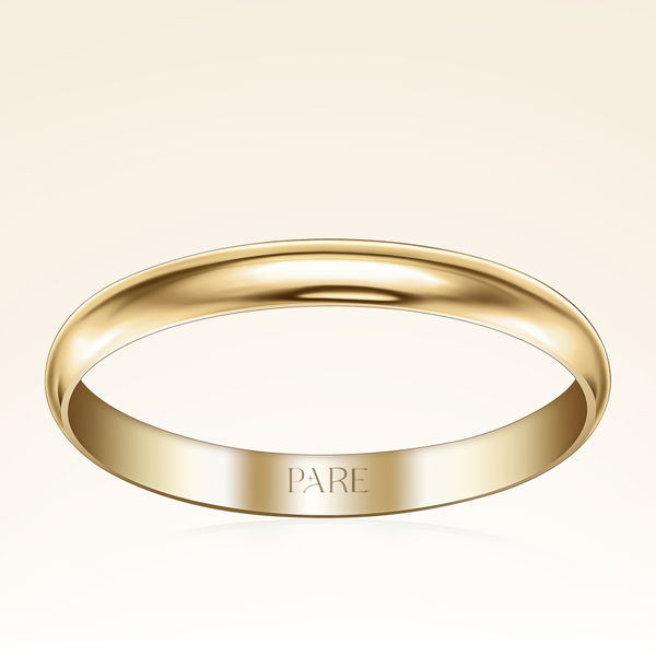 Klasik İnce Bombeli 2 mm Kadın Alyans - Pare Pırlanta