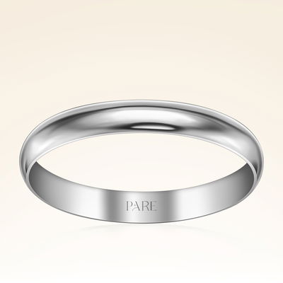 Klasik İnce Bombeli 3 mm Erkek Alyans - Pare Pırlanta