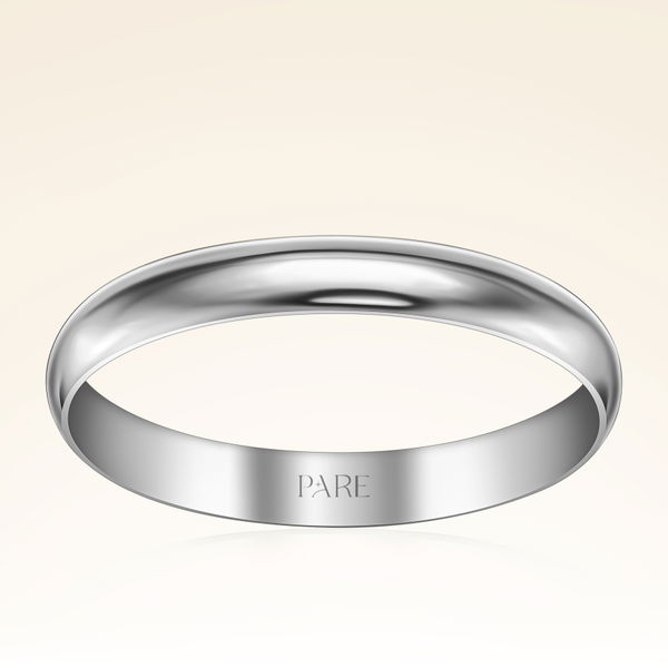 Klasik İnce Bombeli 3 mm Erkek Alyans - Pare Pırlanta