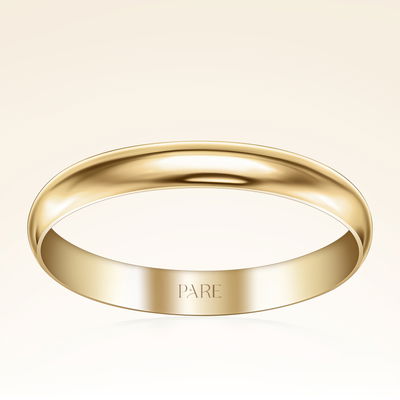 Klasik İnce Bombeli 3 mm Erkek Alyans - Pare Pırlanta