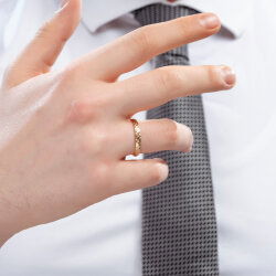 Klasik İnce Bombeli 3 mm Erkek Alyans - 3