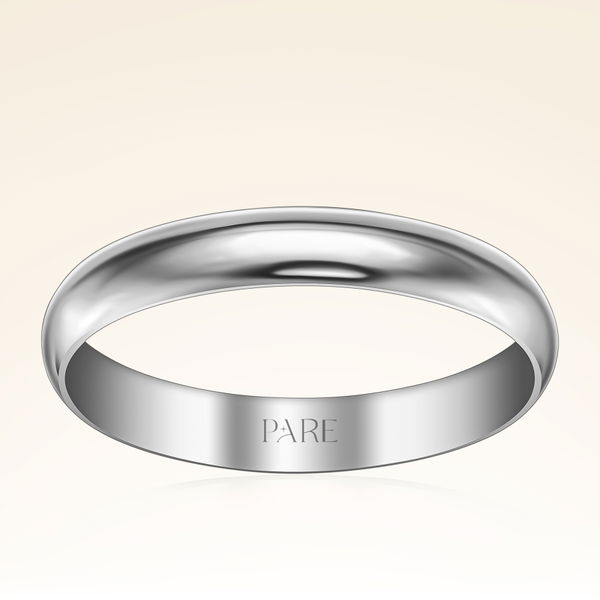 Klasik İnce Bombeli 3 mm Kadın Alyans - Pare Pırlanta