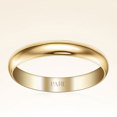 Klasik İnce Bombeli 3 mm Kadın Alyans - Pare Pırlanta