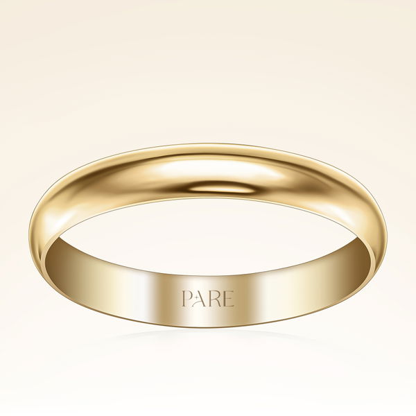 Klasik İnce Bombeli 3 mm Kadın Alyans - Pare Pırlanta