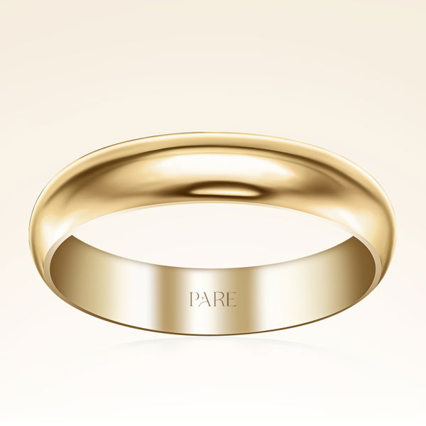 Klasik Kalın Bombeli 4 mm Kadın Alyans - Pare Pırlanta