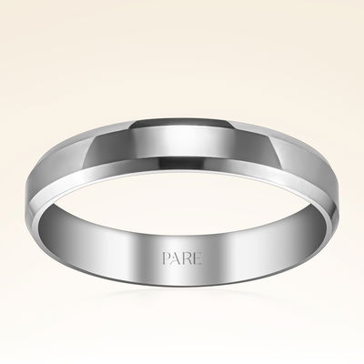 Klasik Kalın Kare 4 mm Erkek Alyans - Pare Pırlanta