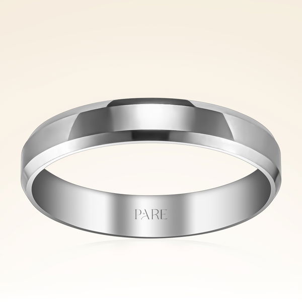 Klasik Kalın Kare 4 mm Erkek Alyans - Pare Pırlanta