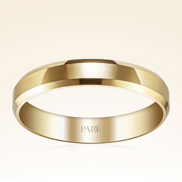 Klasik Kalın Kare 4 mm Erkek Alyans - Pare Pırlanta