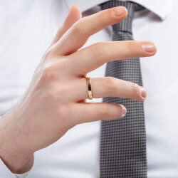 Klasik Kalın Kare 4 mm Erkek Alyans - 3