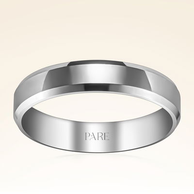 Klasik Kalın Kare 4mm Kadın Alyans - Pare Pırlanta