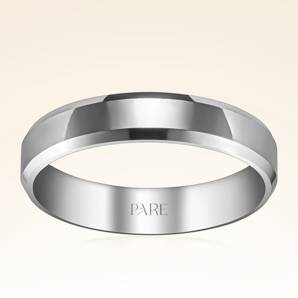 Klasik Kalın Kare 4mm Kadın Alyans - Pare Pırlanta