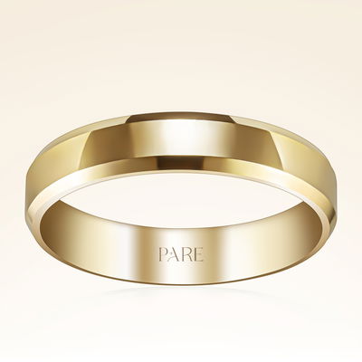 Klasik Kalın Kare 4mm Kadın Alyans - Pare Pırlanta