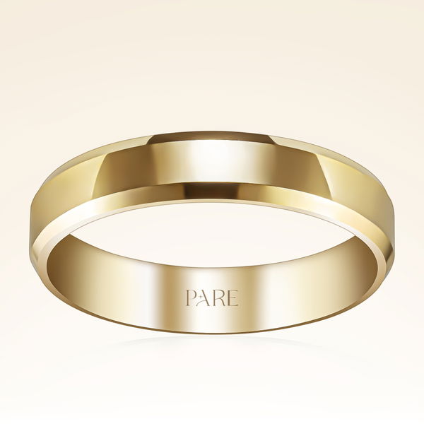 Klasik Kalın Kare 4mm Kadın Alyans - Pare Pırlanta