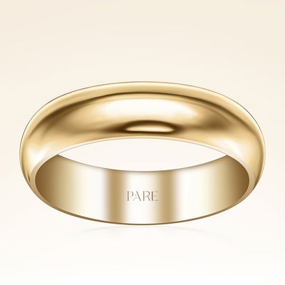 Klasik Kalın Bombeli 5 mm Kadın Alyans - Pare Pırlanta