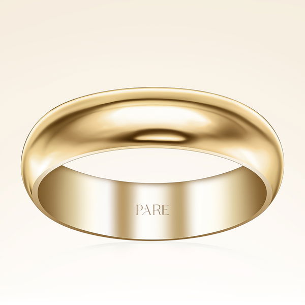 Klasik Kalın Bombeli 5 mm Kadın Alyans - Pare Pırlanta