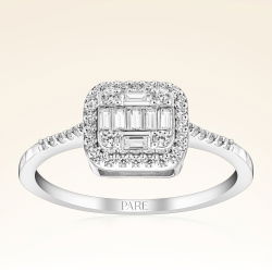 0,27 Karat Kolu Taşlı Baget Pırlanta Yüzük - PR00129 - 1