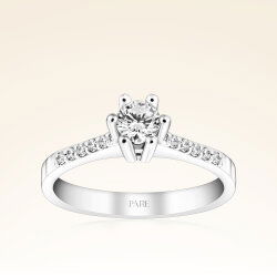 0,40 Karat Kolu Taşlı Tektaş Pırlanta Yüzük - 1