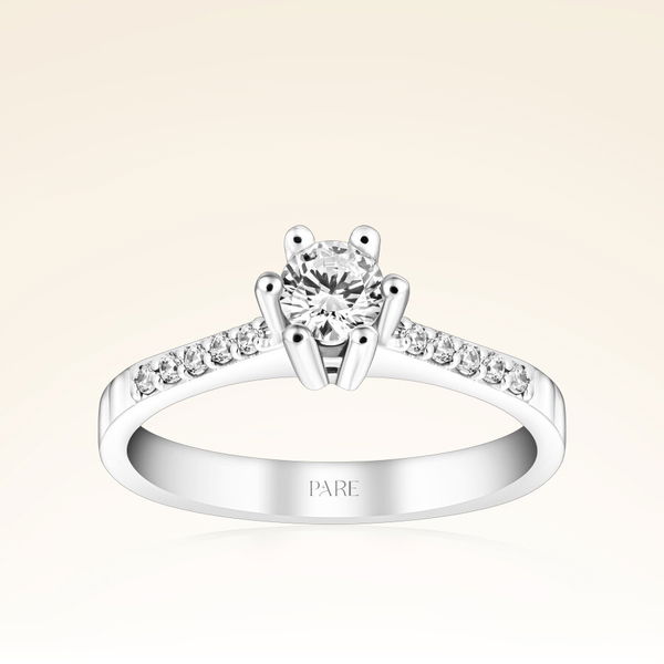 0,40 Karat Kolu Taşlı Tektaş Pırlanta Yüzük - Pare Pırlanta