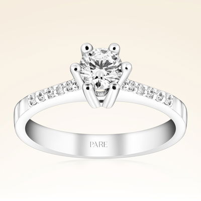 0,50 Karat Kolu Taşlı Tektaş Pırlanta Yüzük - Pare Pırlanta