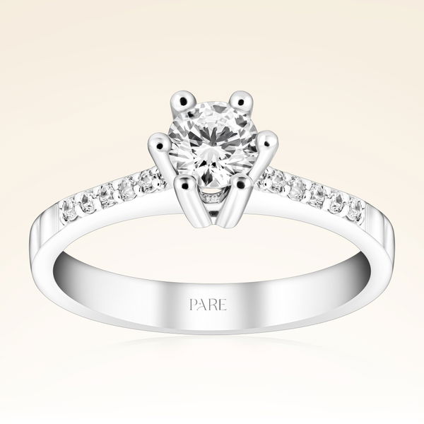 0,50 Karat Kolu Taşlı Tektaş Pırlanta Yüzük - Pare Pırlanta