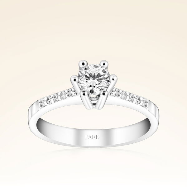 0,50 Karat Kolu Taşlı Tektaş Pırlanta Yüzük - Pare Pırlanta