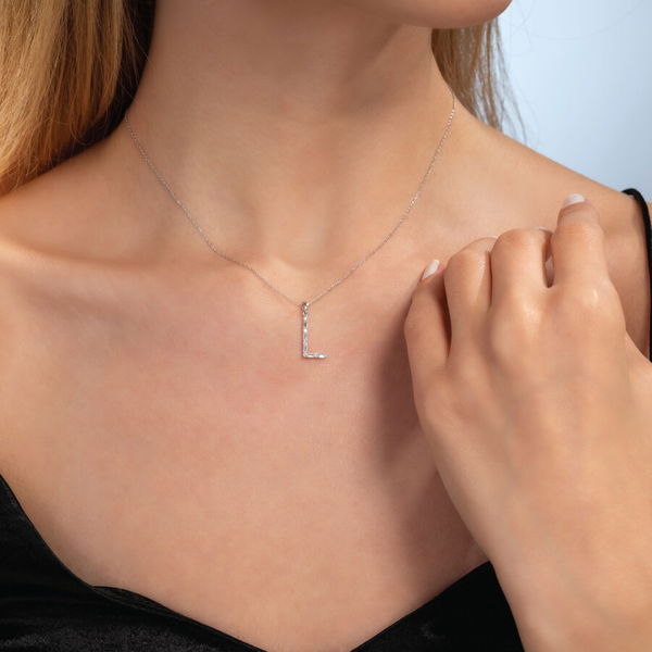 L Harf Pırlanta Kolye - Pare Pırlanta