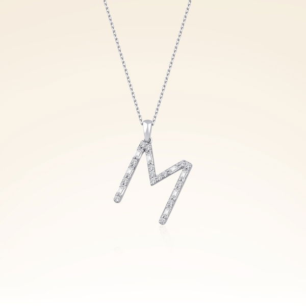 M Harf Pırlanta Kolye - Pare Pırlanta