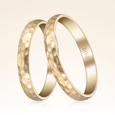 Mat Çekiç Çift Alyans - Pare Pırlanta