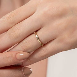 Mat Detaylı Kare Kesim Çift Alyans - 5