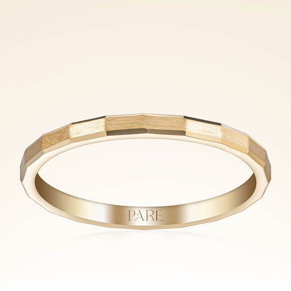 Mat Detaylı Kare Kesim Erkek Alyans - Pare Pırlanta