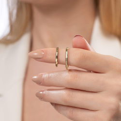 Mat Detaylı Kare Kesim Erkek Alyans - 2