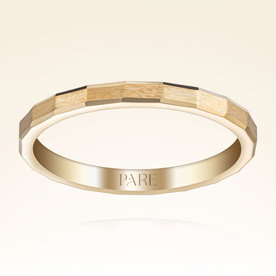 Mat Detaylı Kare Kesim Kadın Alyans - Pare Pırlanta