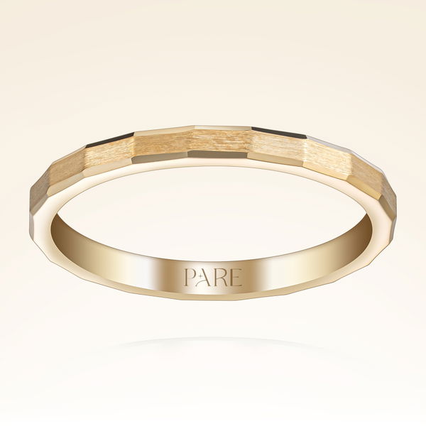 Mat Detaylı Kare Kesim Kadın Alyans - Pare Pırlanta