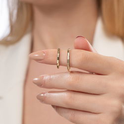 Mat Detaylı Kare Kesim Kadın Alyans - 4