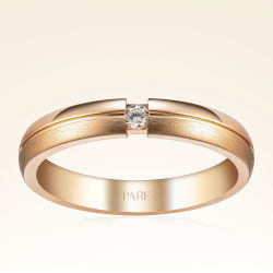 Mat ve Parlak Detaylı Tektaş Kadın Alyans - 1