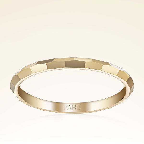 Modern Geometrik Erkek Alyans - Pare Pırlanta