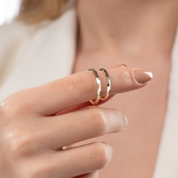 Modern Geometrik Kadın Alyans - 4